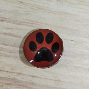 Red Black Paw Print Snap Charm 18-20mm Button for Ginger Snaps Noosa Jewelry New